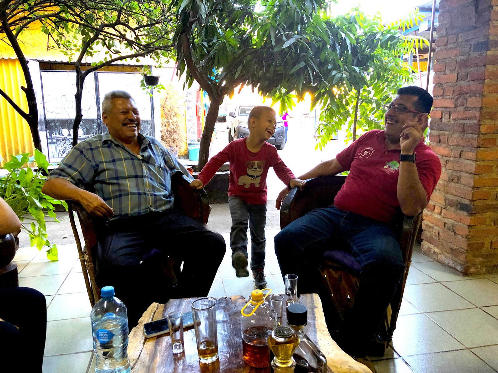 The El Fogonero family on the patio