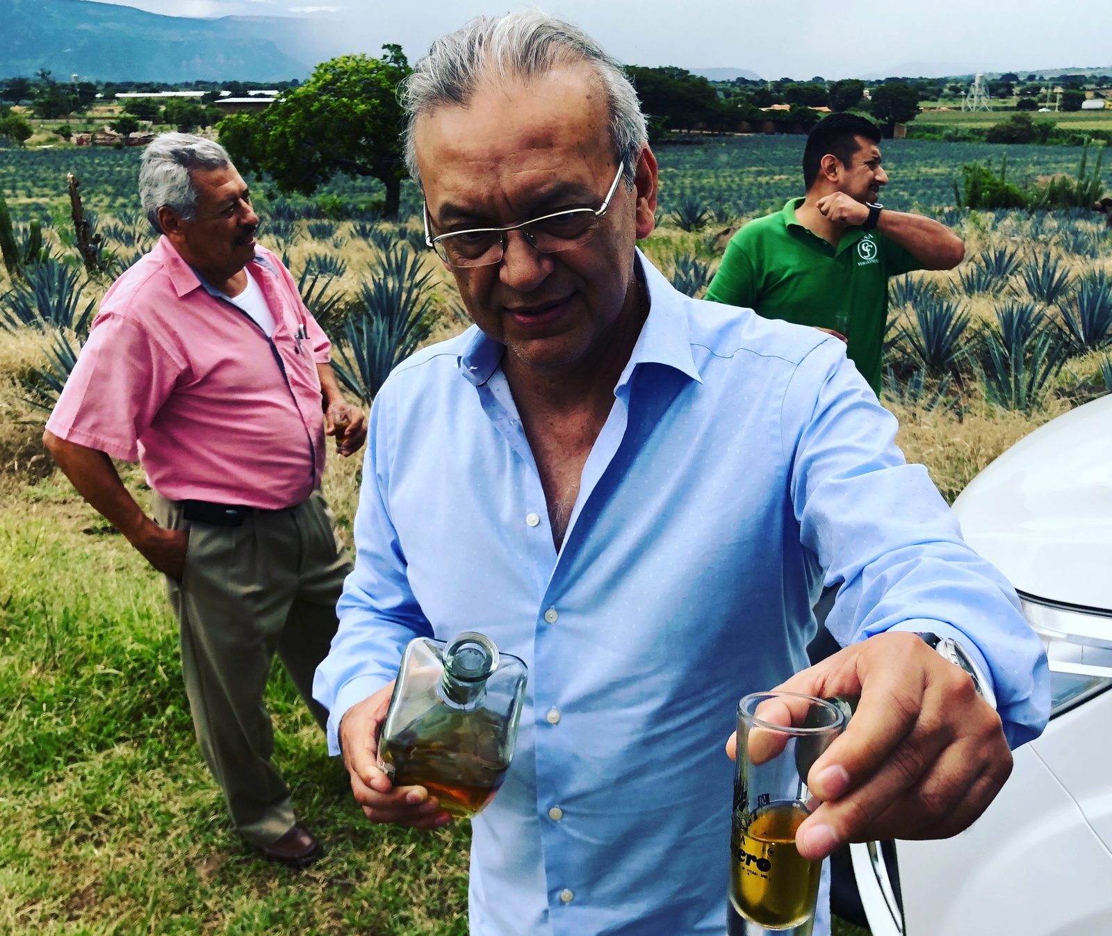 Tasting in the agave fields